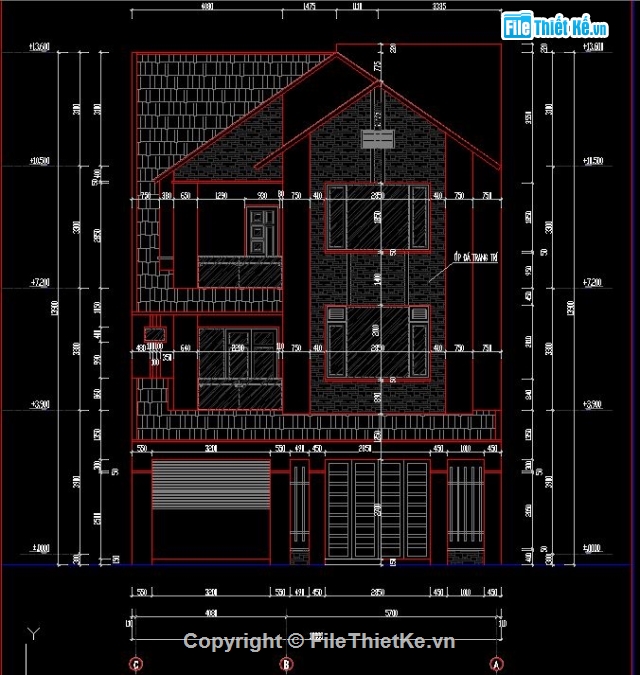 Biệt thự 3 tầng,Biệt thự 3 tầng 10x15m,CAD biệt thự 3 tầng,Biệt Thự Hiện Đại 3 Tầng 10x15m