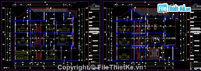 Biệt thự 3 tầng,Biệt thự 3 tầng 10x15m,CAD biệt thự 3 tầng,Biệt Thự Hiện Đại 3 Tầng 10x15m