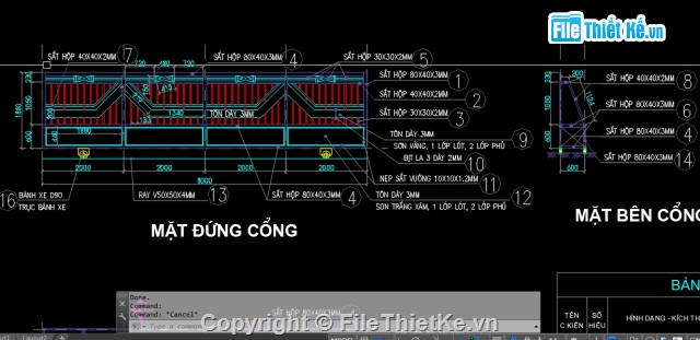 Mẫu cổng sắt,bản vẽ Cổng lùa,cổng công sở,cổng trường học