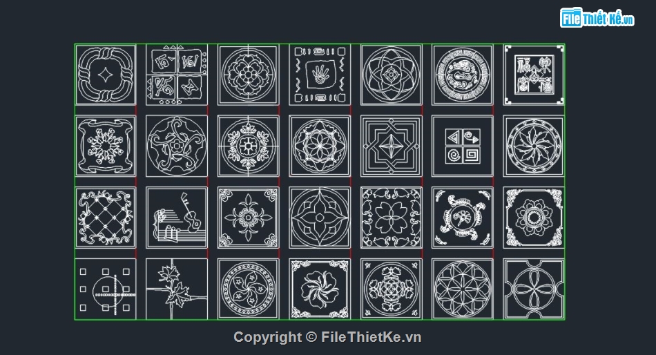 thiết kế hoa văn lát nền,hoa văn nền nhà,file cad hoa văn lát nền,model hoa văn lát nền