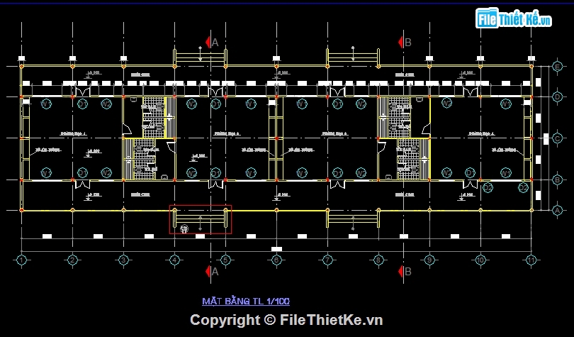 trường mầm non 1 tầng,1 tầng 4 phòng 12x40.4m,bản vẽ trường mầm non 1 tầng,thiết kế trường mầm non