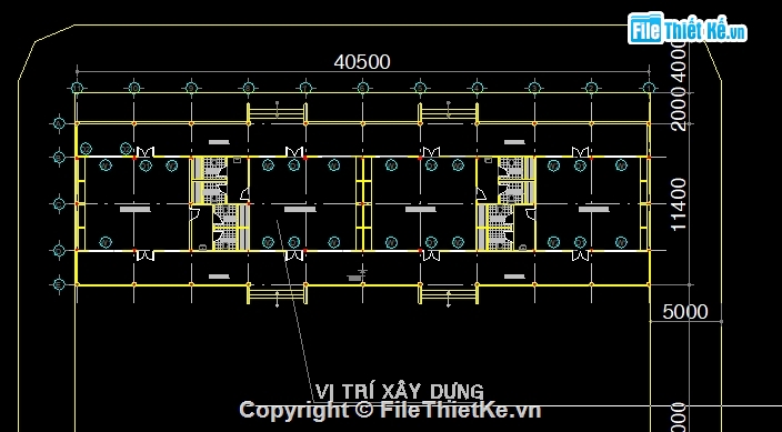 trường mầm non 1 tầng,1 tầng 4 phòng 12x40.4m,bản vẽ trường mầm non 1 tầng,thiết kế trường mầm non