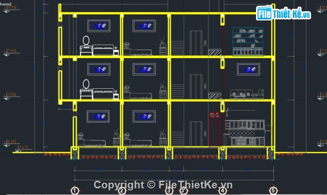 Nhà 03 tầng chữ L,nhà 3 tầng,bản vẽ nhà 3 tầng,bản vẽ nhà 3 tầng đầy đủ kiến trúc và kết cấu,bản vẽ cad nhà 3 tầng