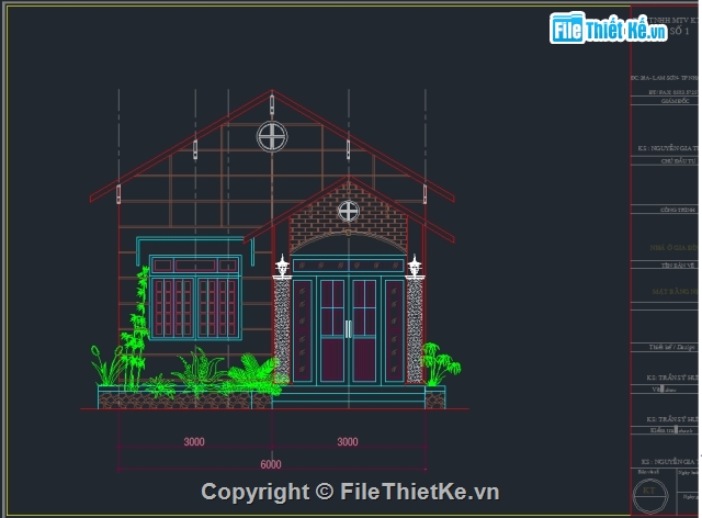 nhà kích thước 6x15m,Nhà cấp 4 kích thước 6x15m,Nhà cấp 4,bản vẽ nhà cấp 4