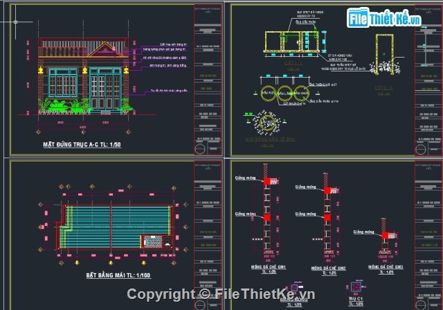 nhà kích thước 6x15m,Nhà cấp 4 kích thước 6x15m,Nhà cấp 4,bản vẽ nhà cấp 4