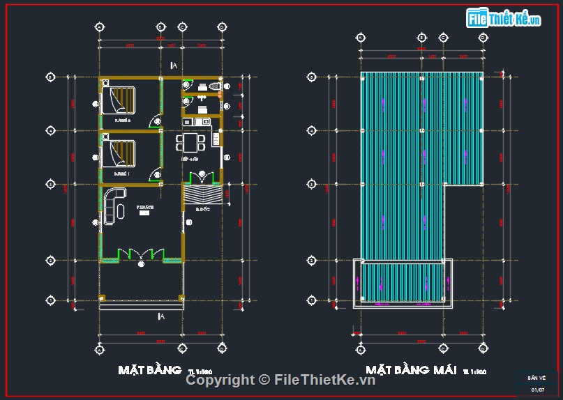 nhà cấp 4,file cad nhà cấp 4,thiết kế nhà cấp 4