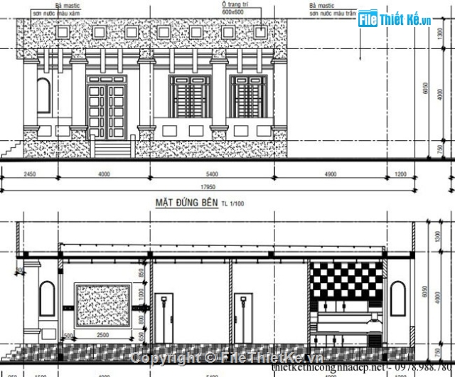 nhà cấp 4,tầng trệt,Mẫu nhà trệt cấp 4,nhà 1 tầng