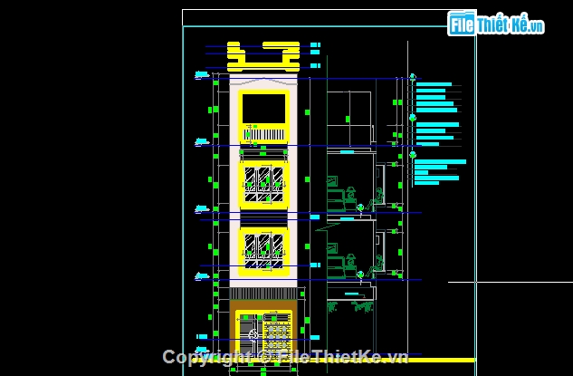Thiết kế nhà 4 tầng,Bản vẽ full nhà dân 4 tầng,nhà 4 tầng