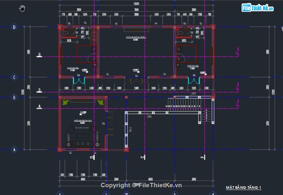 Kiến trúc nhà cổ,Kiến trúc nhà 5 gian,cad nhà cổ 5 gian,bản vẽ nhà cổ 12.2x15.2m,thiết kế nhà cổ 2 tầng