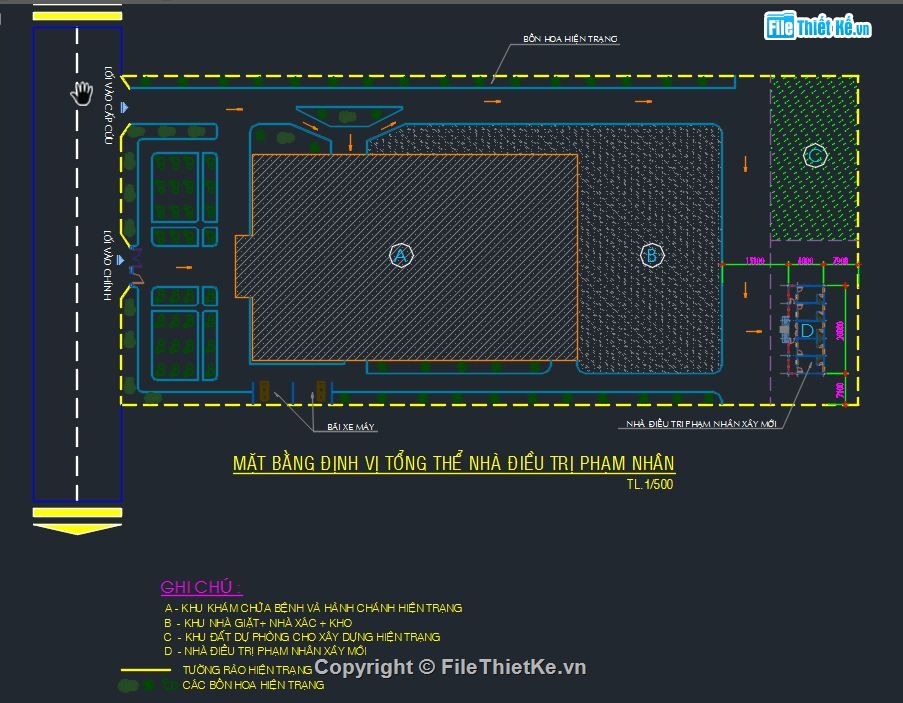 nhà khám bệnh,nhà bệnh tù nhân,nhà điều trị,cad nhà điều trị phạm nhân 8x20m