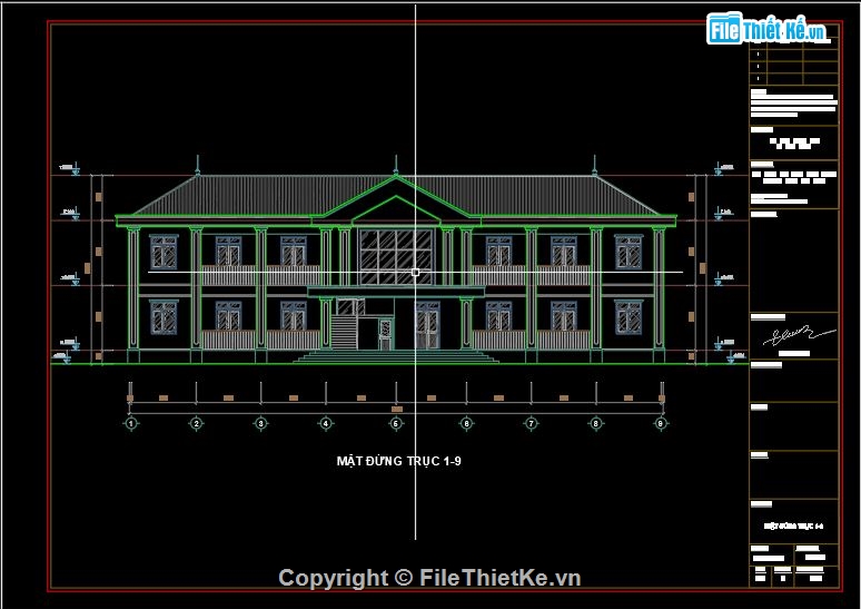 Nhà hiệu bộ,Nhà hiệu bộ 2 tầng,file cad hiệu bộ 2 tầng,mẫu cad nhà hiệu bộ 2 tầng