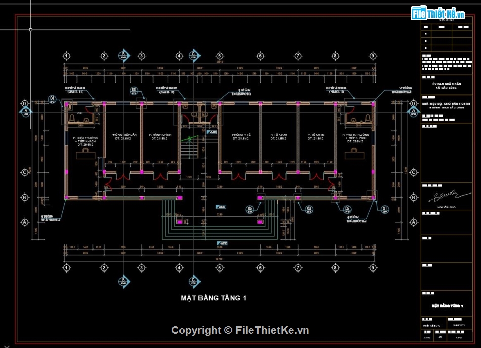 Nhà hiệu bộ,Nhà hiệu bộ 2 tầng,file cad hiệu bộ 2 tầng,mẫu cad nhà hiệu bộ 2 tầng