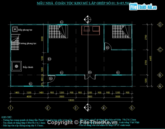 Nhà Lắp Ghép,Nhà lắp ghép Thủy điện,Nhà ở tạm,tấm Panel,File cad Nhà lắp ghép