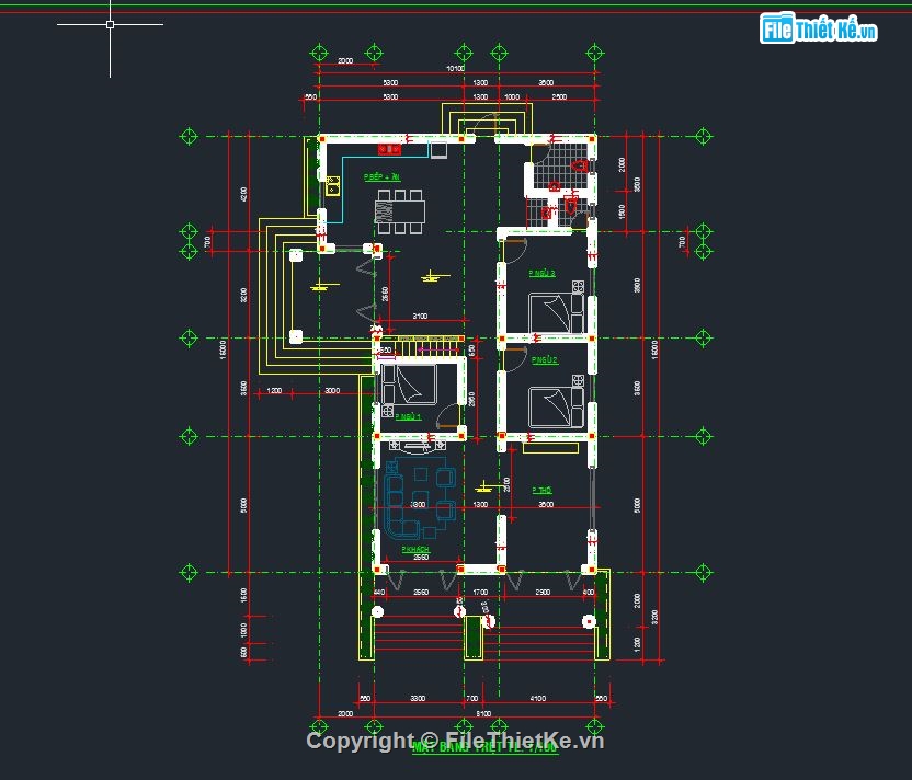 nhà mái thái,mái thái 1 tầng,file cad nhà mái thái