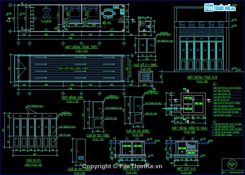 nhà phố 1 tầng,File cad nhà phố 1 tầng,Mẫu cad nhà phố 1 tầng,Bản vẽ nhà phố 1 tầng