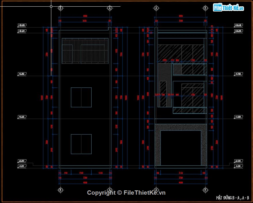 nhà phố 3 tầng 4x15m,nhà phố 3 tầng đẹp,file autocad nhà phố 3 tầng,nhà phố 3 tầng file cad