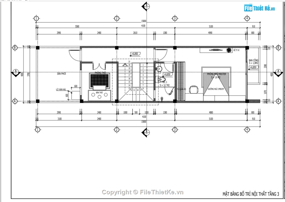 nhà phố 3 tầng 4x15m,nhà phố 3 tầng đẹp,file autocad nhà phố 3 tầng,nhà phố 3 tầng file cad