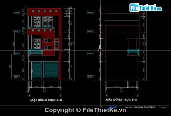 nhà phố 3 tầng,file cad nhà phố 3 tầng,cad nhà phố 3 tầng
