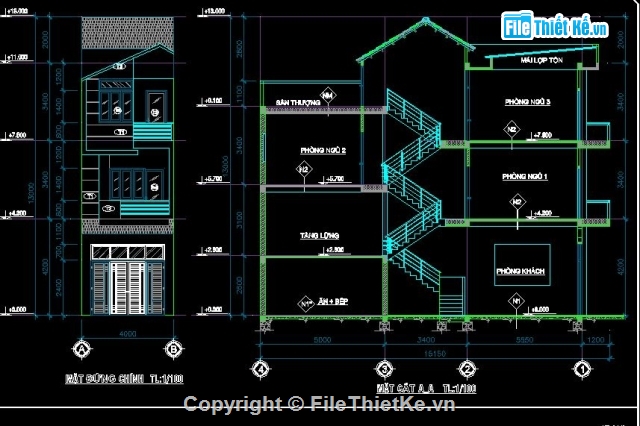 Nhà phố 3 tầng,Nhà 3 tầng KT 4x14m,nhà lệch tầng,nhà 3 tầng đẹp