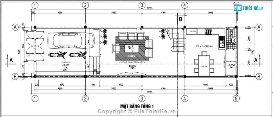 Nhà phố 3 tầng,Nhà phố 5x20m,file cad Nhà phố 3 tầng,file autocad nhà phố 3 tầng