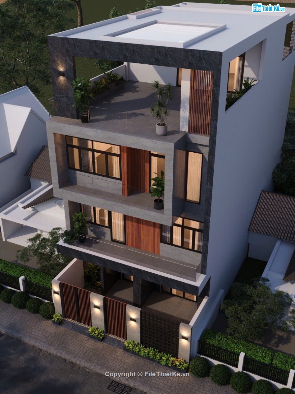 nhà phố 3 tầng,cad nhà phố,file nhà phố 3 tầng