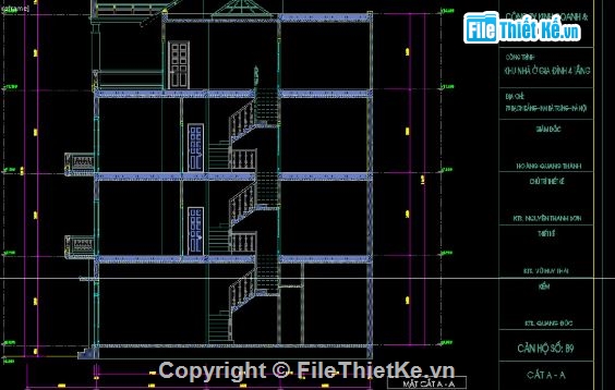 Nhà phố,Nhà phố 4 tầng,kiến trúc 4 tầng,nhà phố 4 tầng file cad