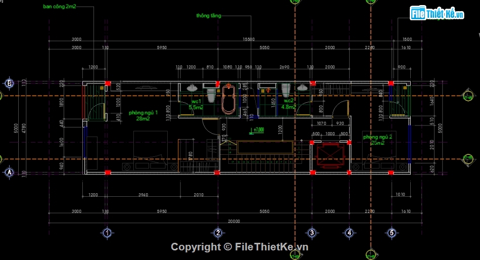 Nhà phố 5 tầng,File cad Nhà phố 5 tầng,Bản vẽ Nhà phố 5 tầng,Hồ sơ thiết kế Nhà phố,Bản vẽ cad nhà phố