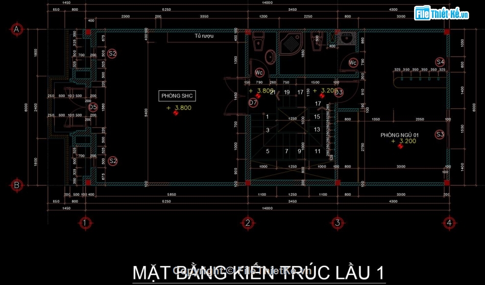 File cad nhà phố 6x20m,Bản vẽ Nhà phố 4 tầng,nhà phố file cad,nhà phố bán cổ điển