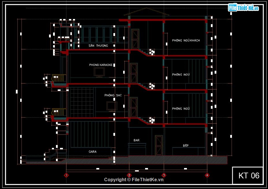 File cad nhà phố 6x20m,Bản vẽ Nhà phố 4 tầng,nhà phố file cad,nhà phố bán cổ điển