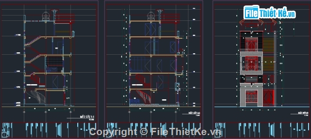 hồ sơ autocad nhà phố,nhà phố 5 tầng,file cad nhà 5 tầng,cad nhà 5 tầng