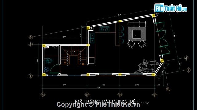 FILE CAD NHÀ PHỐ,NHÀ PHỐ VÁT CẠNH,FILE CAD NHÀ PHỐ VÁT CẠNH