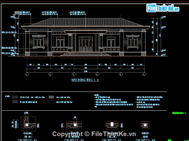 File cad Nhà văn hóa,bản vẽ cad nhà văn hóa,Hồ sơ Nhà văn hóa 9.6x21m,Nhà văn hóa