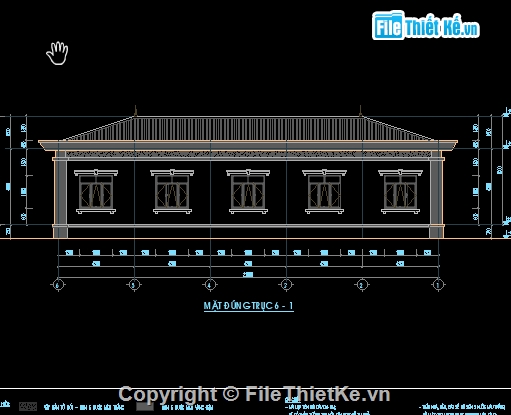 File cad Nhà văn hóa,bản vẽ cad nhà văn hóa,Hồ sơ Nhà văn hóa 9.6x21m,Nhà văn hóa