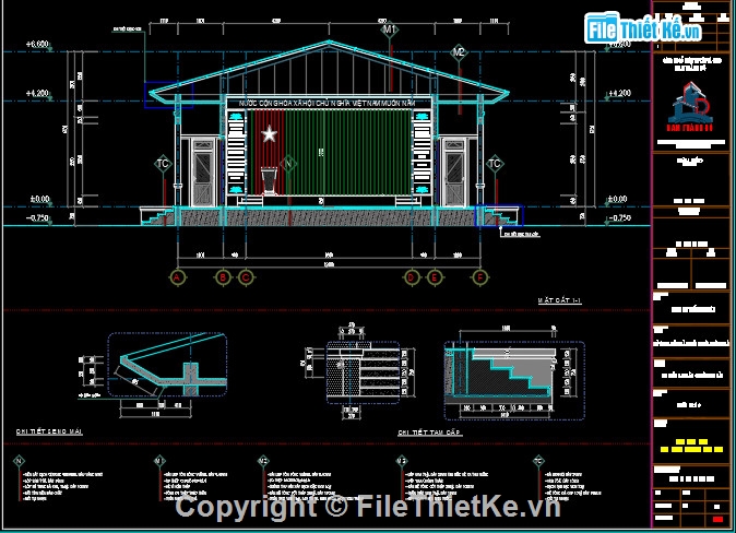 Nhà văn hóa Autocad,Nhà văn hóa nông thôn,nhà văn hóa thôn
