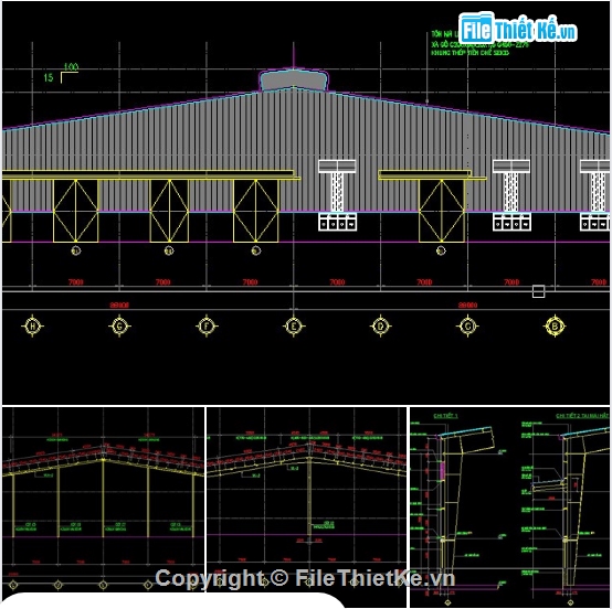 Nhà xưởng 21x55.8m,Nhà xưởng công nghiệp,Thiết kế khung nhà xưởng