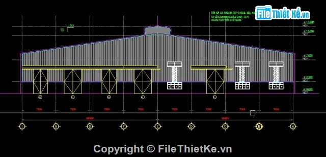 Nhà xưởng 21x55.8m,Nhà xưởng công nghiệp,Thiết kế khung nhà xưởng