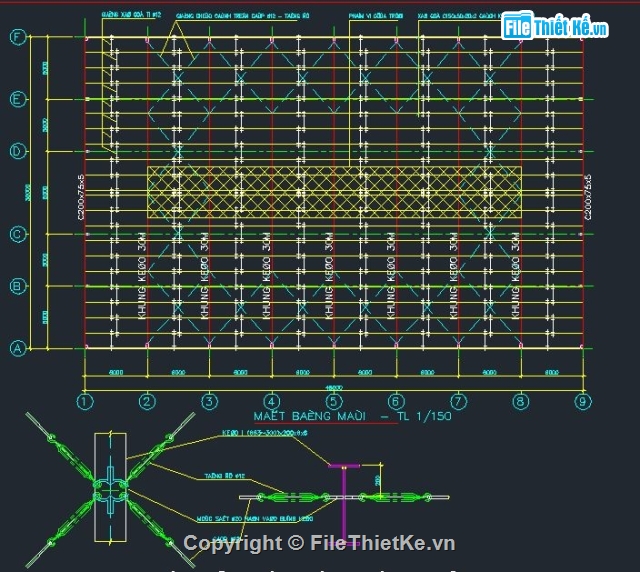 mẫu nhà xưởng,thiết kế nhà xưởng,bản vẽ nhà xưởng,nhà xưởng công nghiệp,nhà xưởng công nghiệp 30x48m