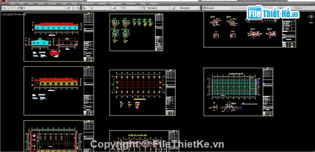 kết cấu kiến trúc,thiết kế cad xưởng ô tô,Nhà xưởng ôtô,ô tô