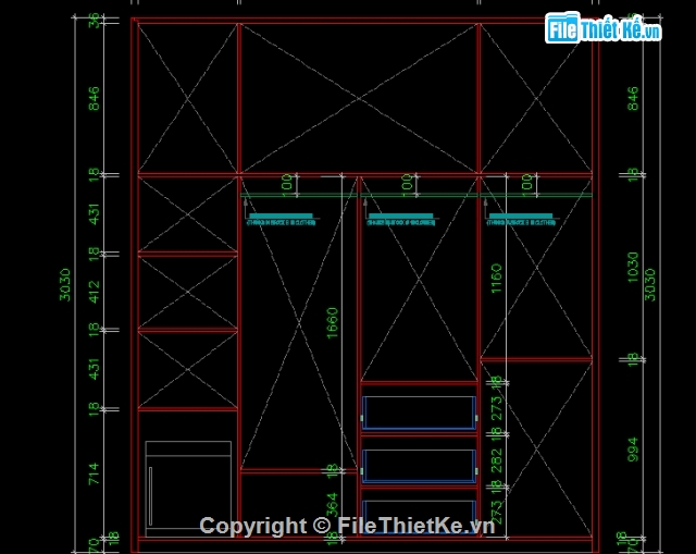 File Cad Nội Thất Tủ Áo Quần