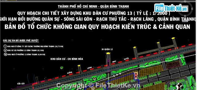 Bản đồ quy hoạch khu dân cư 13 quận,Bản đồ quy hoạnh quận bình thạnh,bản đồ quy hoạch,Bản vẽ bản đồ quy hoạch