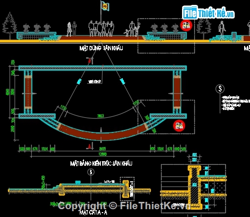 Sân khấu trường học,sân khấu cột cờ,Sân khấu cột cờ trường học