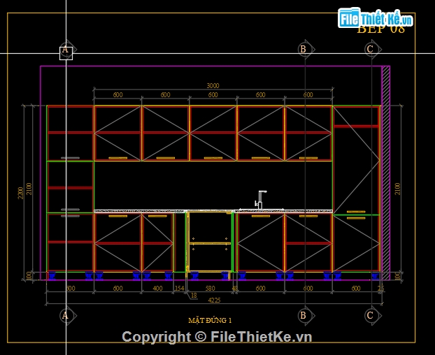 File cad,tủ bếp,file cad bếp,cad tủ bếp