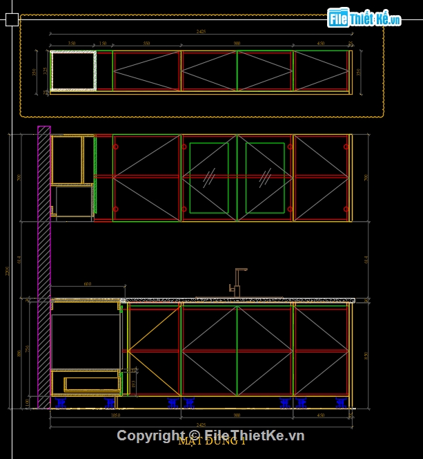 File cad,tủ bếp,file cad bếp,cad tủ bếp