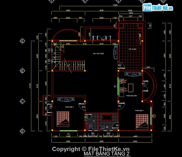 biệt thự 2 tầng,cad biệt thự,biệt thự sketchup,kiến trúc biệt thự 2 tầng