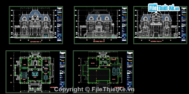 biệt thự 15x18m,biệt thự sketchup,lâu đài,kiến trúc biệt thự,biệt thự lâu đài 15x18m