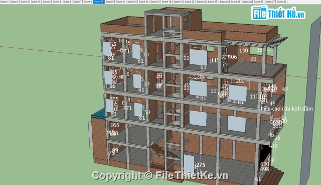 cad nhà phố,nhà phố sketchup,File cad nhà ở 4 tầng,sketchup nhà phố 4 tầng,cad nhà 4 tầng