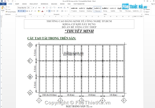 Đồ án nền móng,Đồ án thép,Đồ án môn học,đồ án btct