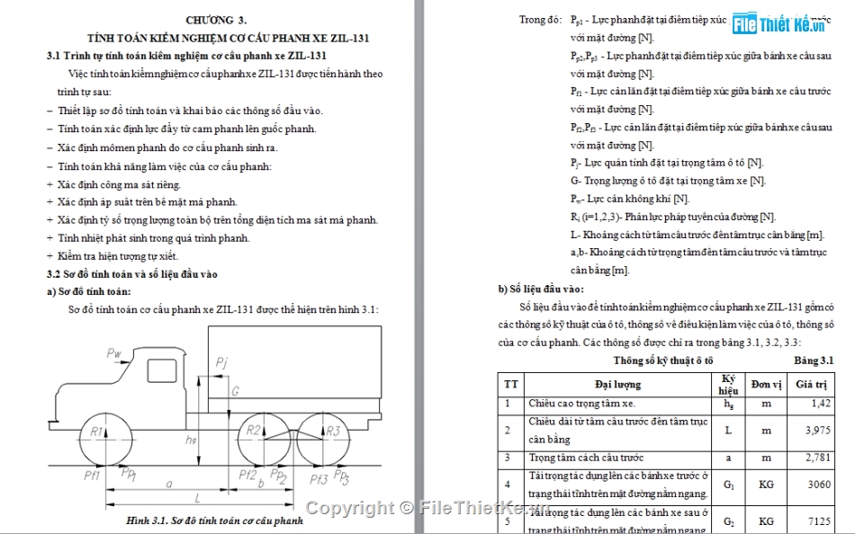 hệ thống phanh trên xe ZIL-131,đồ án ô tô,đồ án phanh xe