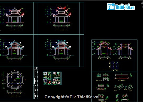đình chùa,file đình chùa,cad đình chùa