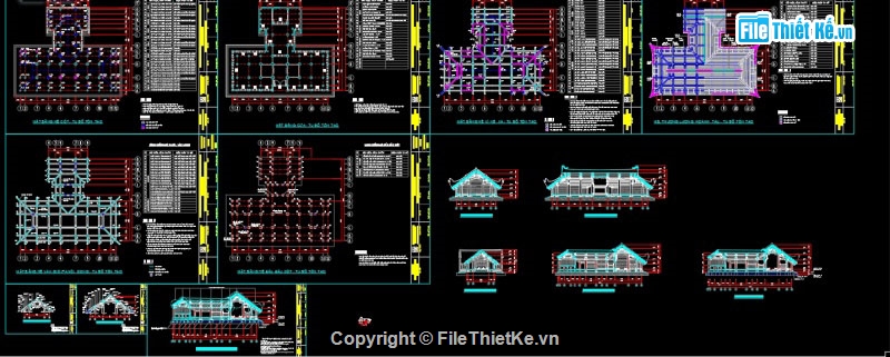 đình chùa,file đình chùa,cad đình chùa